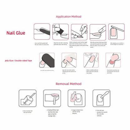 Press On Nails Fake Nails Art Accessories Nail Patch Manicure Wearable 24 Pieces