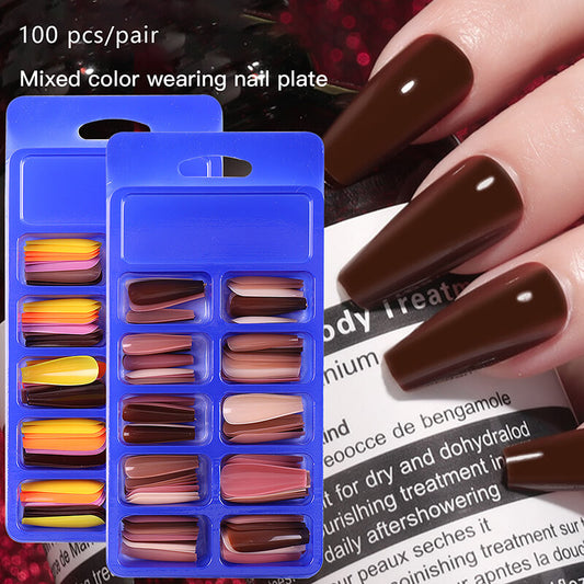 DIY false nail press on nails long ballet pure tips 100 pcs