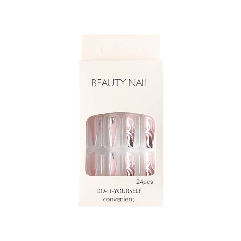 Salon press on nails long gems women false nails diamond
