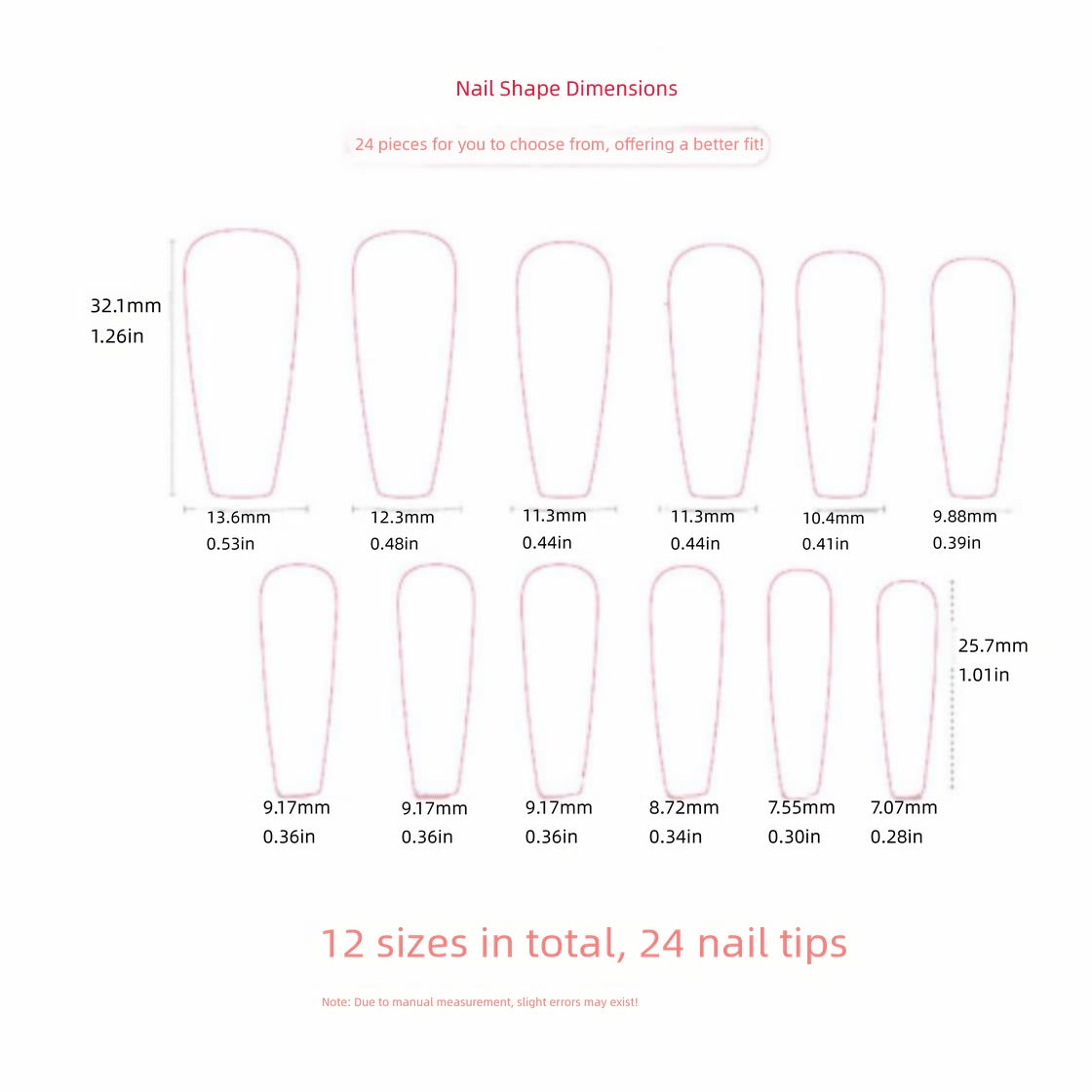 Dark Reddish-brown Press On Nails Sparkly Manicure Nail Patch Fashion 24-piece