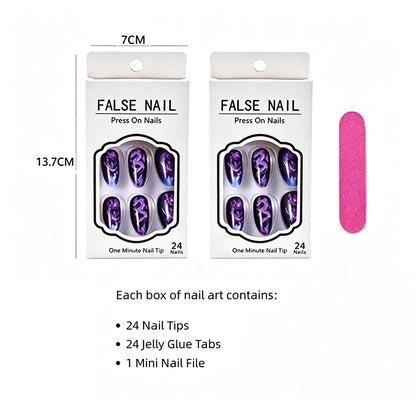 Press On Nails Green Deep Forest Mushrooms Detachable Nails Manicure Patch