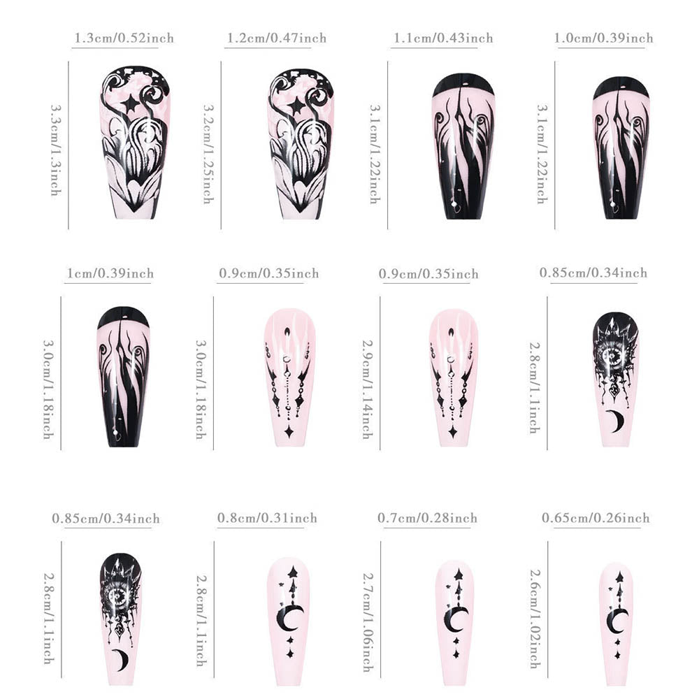 Manicures Star Moon Nail Stickers Long Style Nail Sheets Wearable Nail Patches