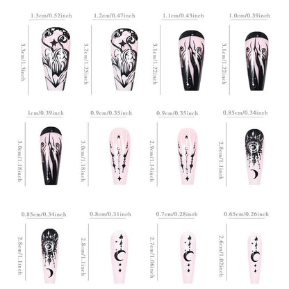 Manicures Star Moon Nail Stickers Long Style Nail Sheets Wearable Nail Patches