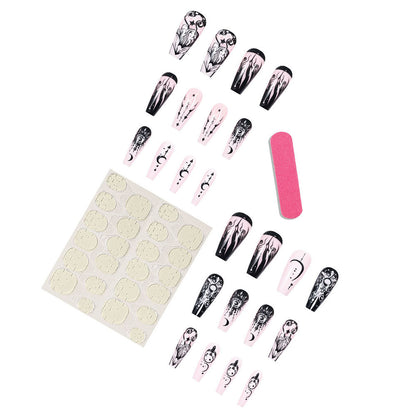 Manicures Star Moon Nail Stickers Long Style Nail Sheets Wearable Nail Patches