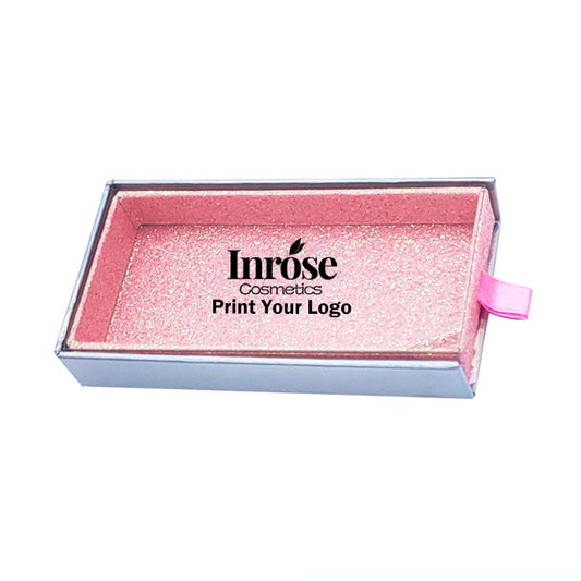 13 color empty eyelash box glitter pull-out lash packaging box with tray