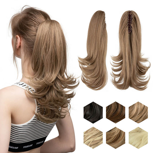 Short wigs hair extensions curly ponytail natural fluffy ponytail with clip