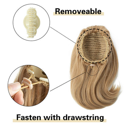 Short wigs hair extensions curly ponytail natural fluffy ponytail with clip
