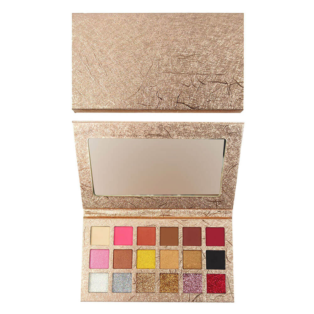 18 color gold eyeshadow palette matte waterproof long lasting