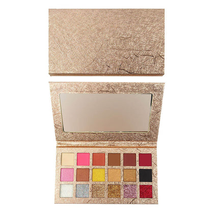 18 color gold eyeshadow palette matte waterproof long lasting