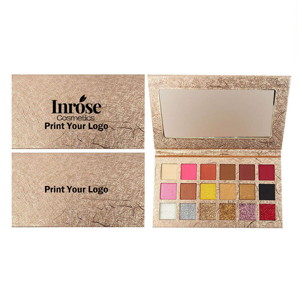 18 Color Gold Eyeshadow Palette Matte Glitter Waterproof Long Lasting