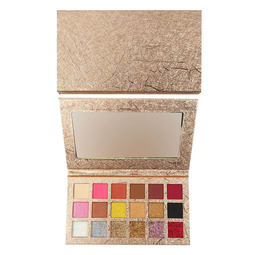18 color gold eyeshadow palette matte waterproof long lasting