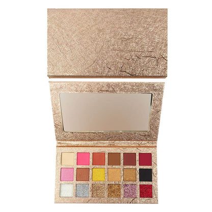 18 color gold eyeshadow palette matte waterproof long lasting