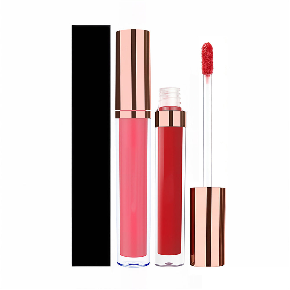 49 Color Lip Gloss Nude Lip Glaze High Pigmented Shimmer Waterproof Gold Tube