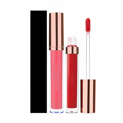 49 Color Lip Gloss Nude Lip Glaze High Pigmented Shimmer Waterproof Gold Tube