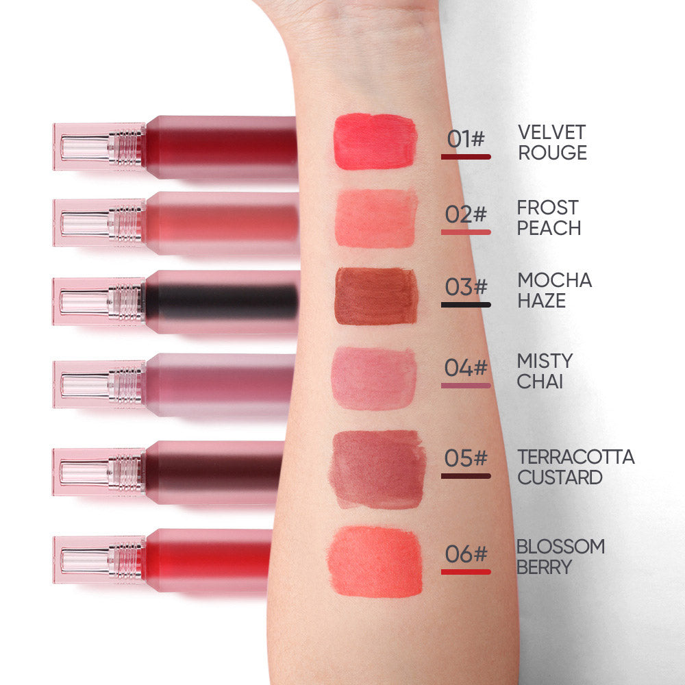 6-Color Lip Gloss Water-Mist Lip Tint Long-Lasting Matte Lipstick Moisturizing