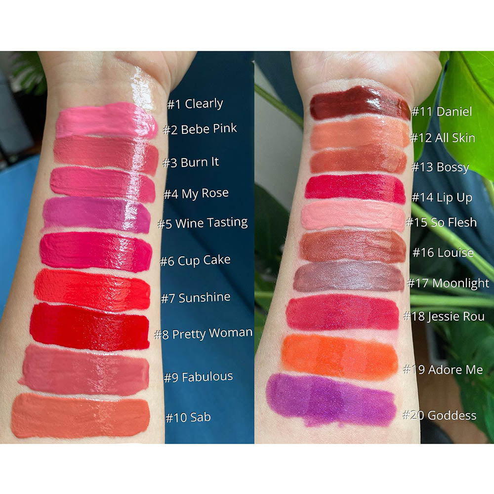 20 Color High Shine Lip Gloss Nude Lip Glaze High Pigmented Plumping Vegan
