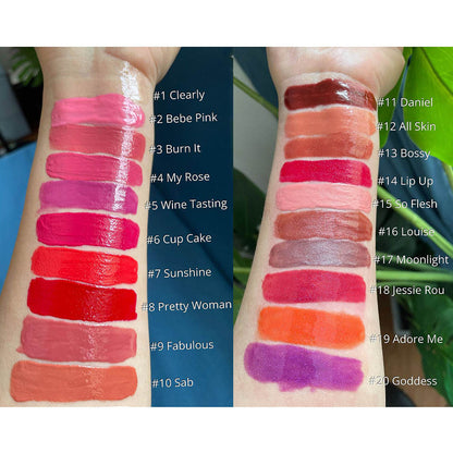 20 Color High Shine Lip Gloss Nude Lip Glaze High Pigmented Plumping Vegan