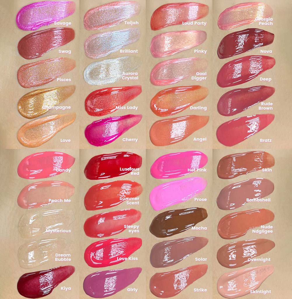 40 Color Nude Lip Gloss High Pigmented Shimmer Lip Glaze Moisturizing