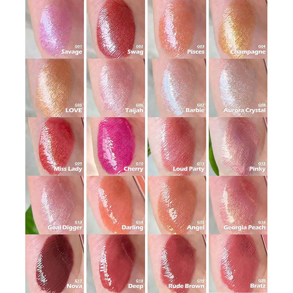 40 Color Nude Lip Gloss High Pigmented Shimmer Lip Glaze Moisturizing