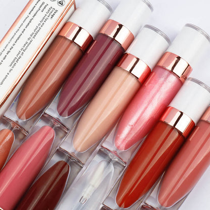 40 Color Nude Lip Gloss High Pigmented Shimmer Lip Glaze Moisturizing