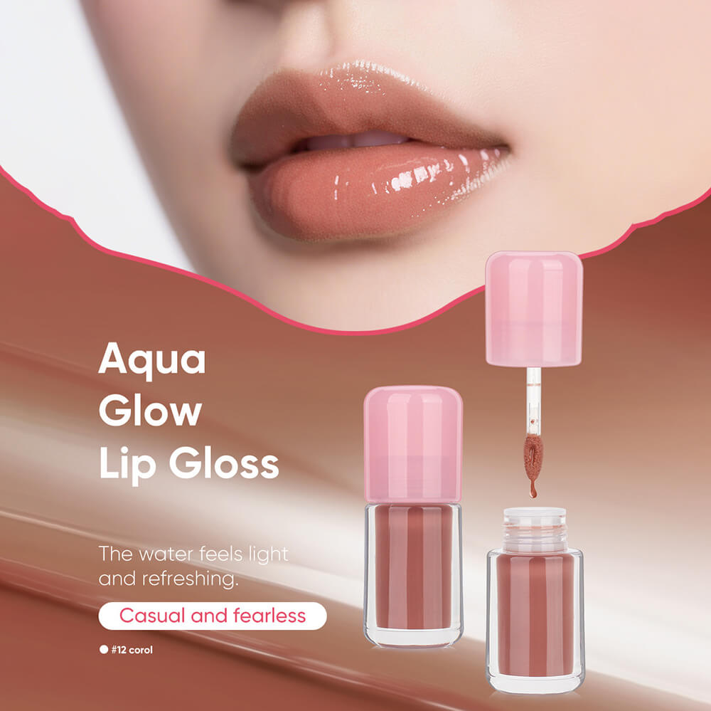 12-Color Nude Lip Gloss Moisturizing Lip Tint High Pigmented Private Label