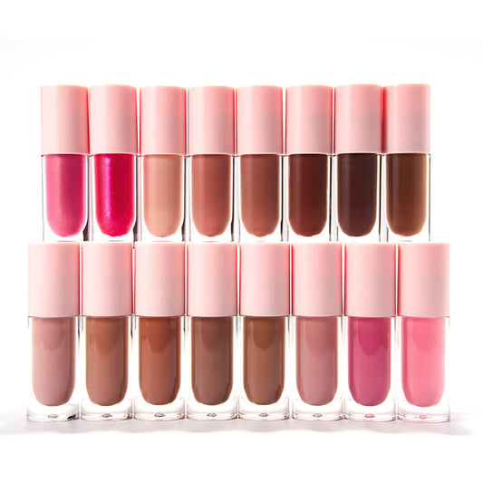 16 color nude lip gloss moisturizing lip glaze high pigment vegan