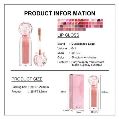 27-Color Berry Brown Lip Gloss Hydrating Lip Glaze High Pigment Non-sticky