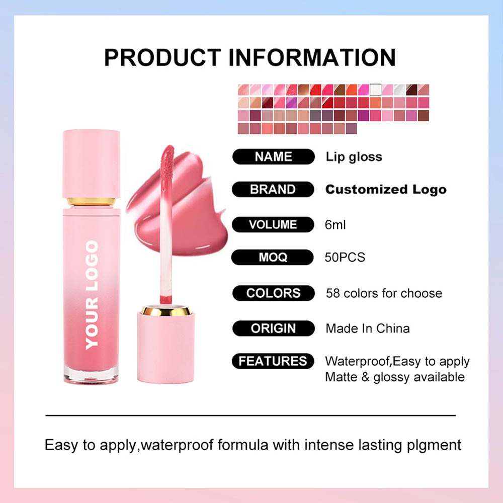 27-Color Nude Lip Gloss Hydrating Lip Glaze High Pigmented Cruelty Free