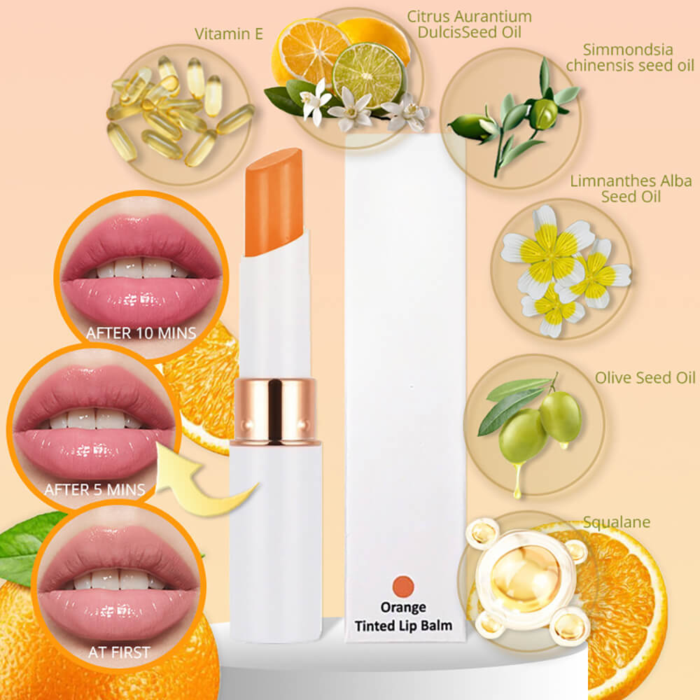 3 Flavors Moisturizing Lip Balm Plant Essence Tinted Change Color Smooth Fine Lines