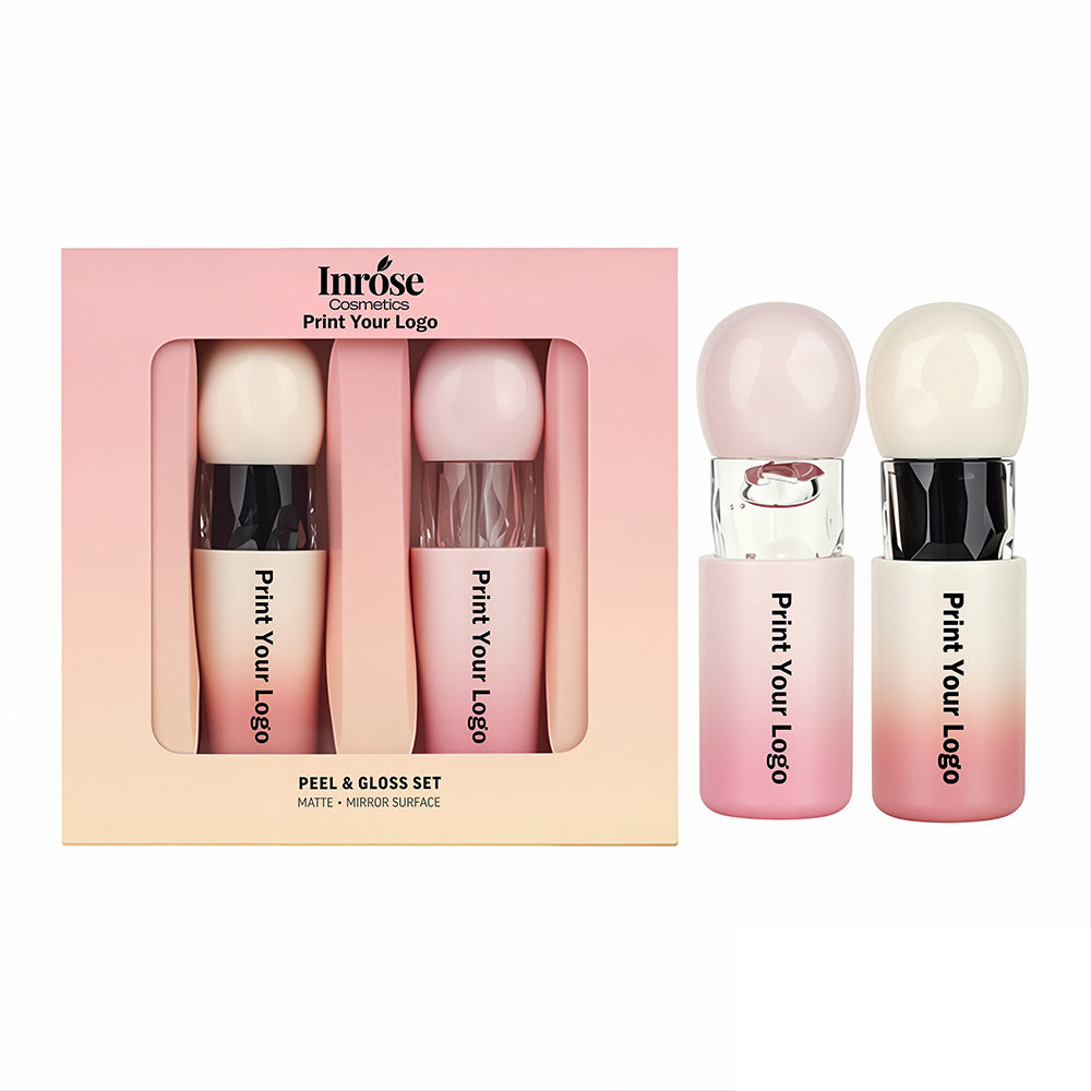 2-Piece Peel-Off Lip Stain Set Matte Lipstick & Lip oil Waterproof Private Label
