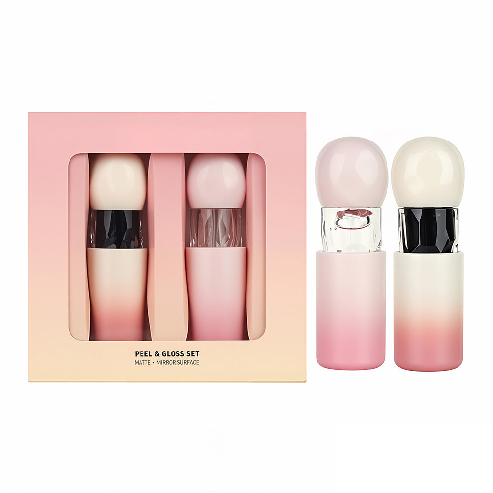 2-Piece Peel-Off Lip Stain Set Matte Lipstick & Lip oil Waterproof Private Label