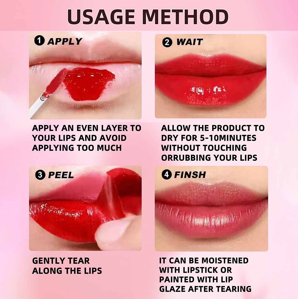4-color Peel-off Lipstick Waterproof Matte Lip Stain Non-fading Custom Vegan