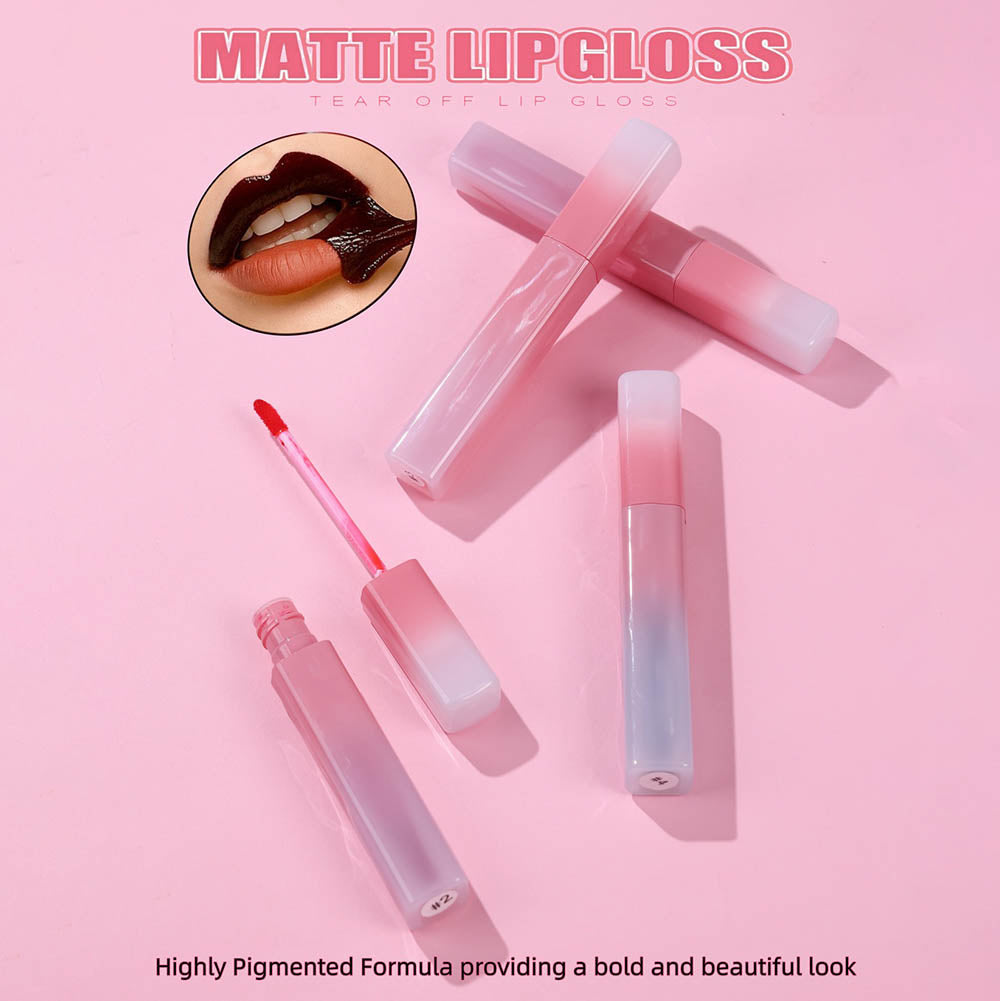4-color Peel-off Lip Stain Waterproof Matte Lip Gloss Daily Wear Cruelty-free