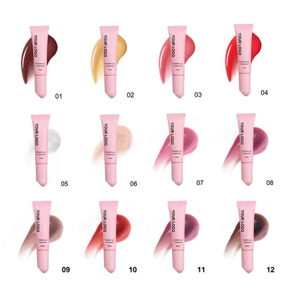12 color polypeptide lip tint lip gloss watery lip glaze moisturizing 15ml