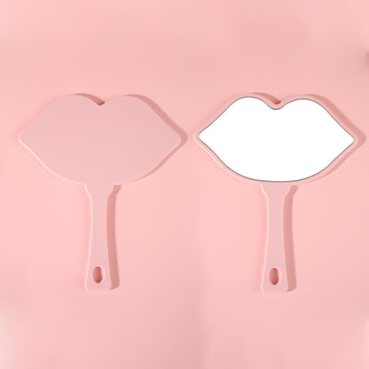 7 Color Lip Shape Makeup Mirror Handheld Portable Handle Mirror 18*21.5cm