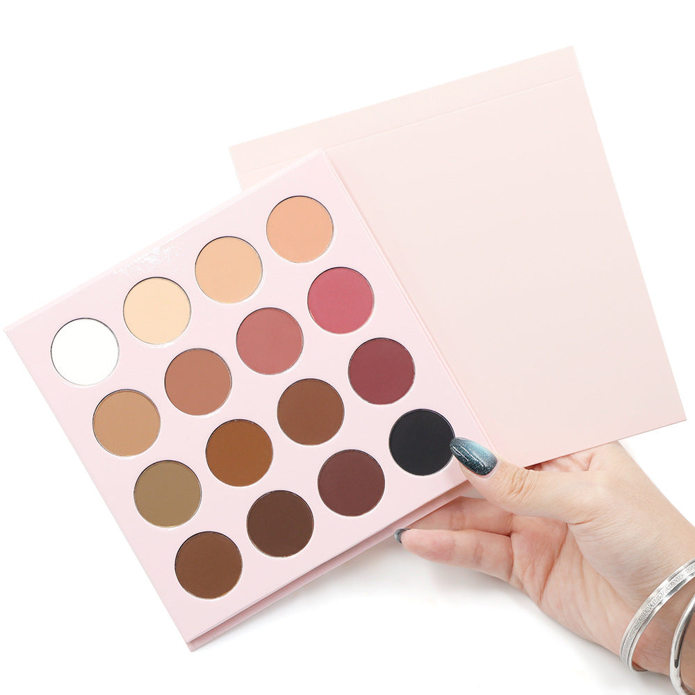16 Color Pink Eyeshadow Palette High-Pigment Waterproof Matte Glitter 26mm