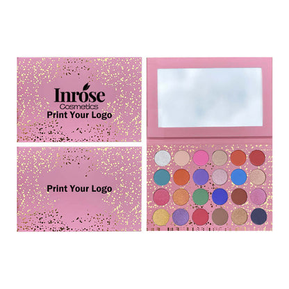 24 Color Pink Eyeshadow Palette High Pigmented Waterproof Private Label
