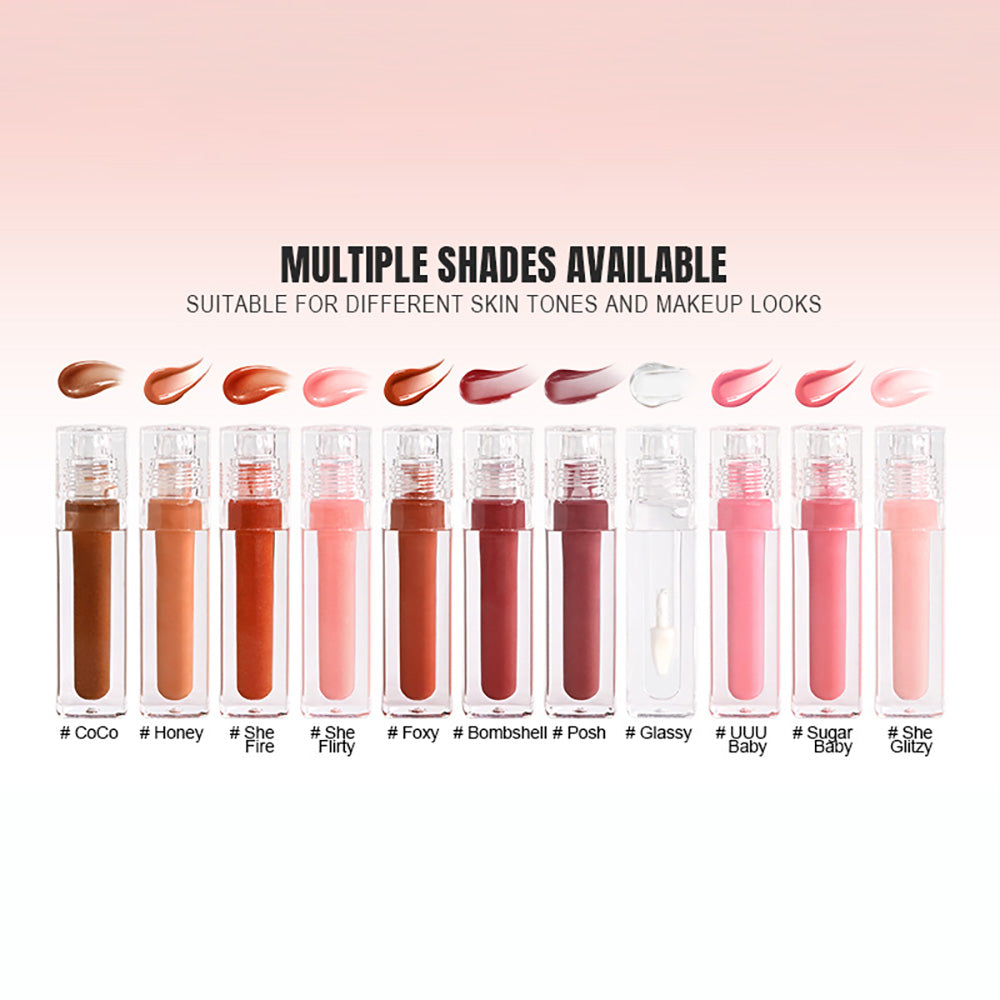 11 Shades Shimmer Lip Gloss Plumping Lip Glaze Moisturizing Non-sticky