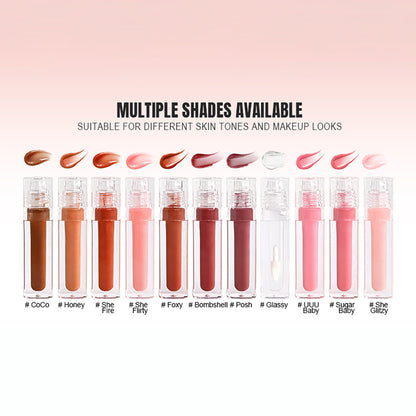 11 Shades Shimmer Lip Gloss Plumping Lip Glaze Moisturizing Non-sticky