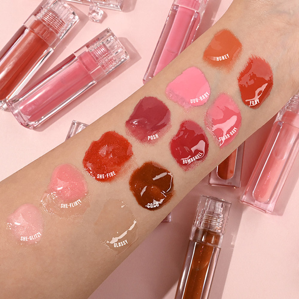 11 Shades Shimmer Lip Gloss Plumping Lip Glaze Moisturizing Non-sticky