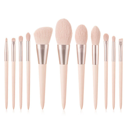11 pcs pink makeup brush set soft brushes portable beauty tool
