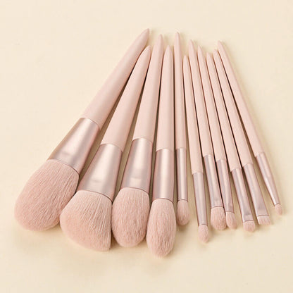 11 pcs pink makeup brush set soft brushes portable beauty tool