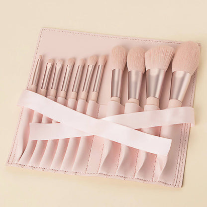 11 pcs pink makeup brush set soft brushes portable beauty tool