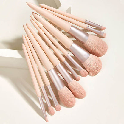 11 pcs pink makeup brush set soft brushes portable beauty tool