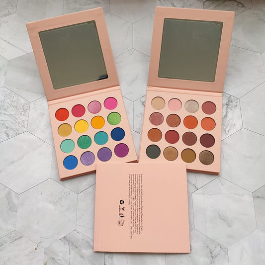 16 color pink eyeshadow palette matte pearlescent waterproof