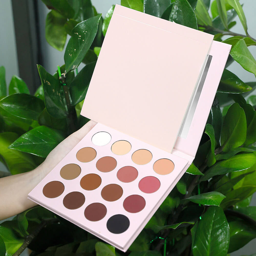 16 Color Pink Eyeshadow Palette High-Pigment Waterproof Matte Glitter 26mm