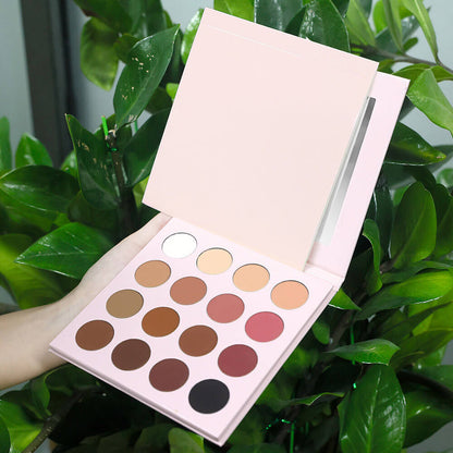 16 Color Pink Eyeshadow Palette High-Pigment Waterproof Matte Glitter 26mm