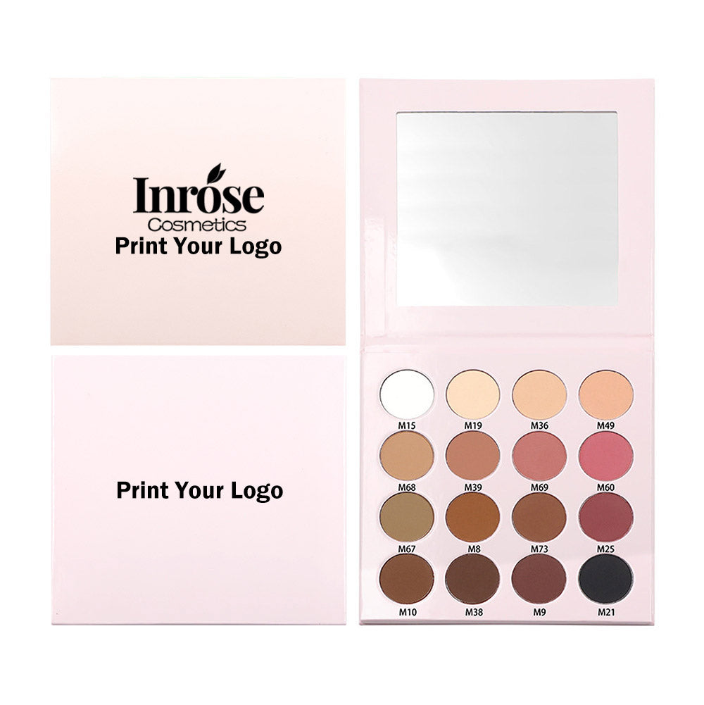 16 Color Pink Eyeshadow Palette High-Pigment Waterproof Matte Glitter 26mm