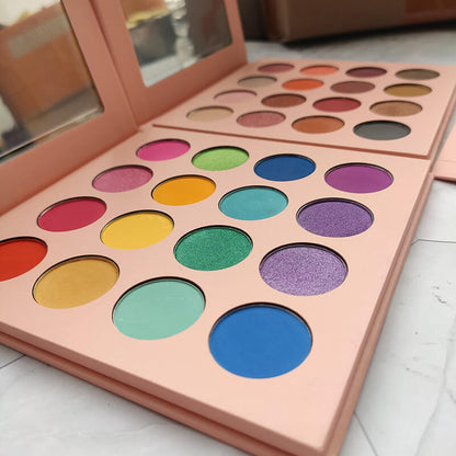 16 color pink eyeshadow palette matte pearlescent waterproof