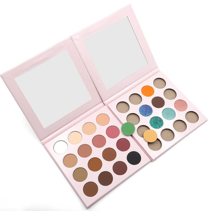 16 Color Pink Eyeshadow Palette High-Pigment Waterproof Matte Glitter 26mm